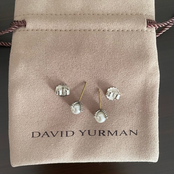 David Yurman cable pearl stud earrings - Picture 5 of 7